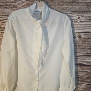 Vintage Corey Lynn women's 18 lt cream blouse pre-owned